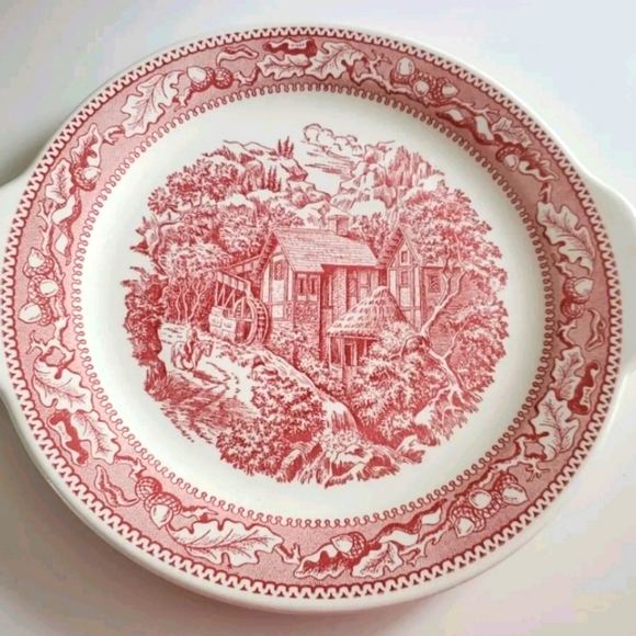 Memory Lane Serving platter aprox 10x11 inches cake plate - Picture 3 of 5